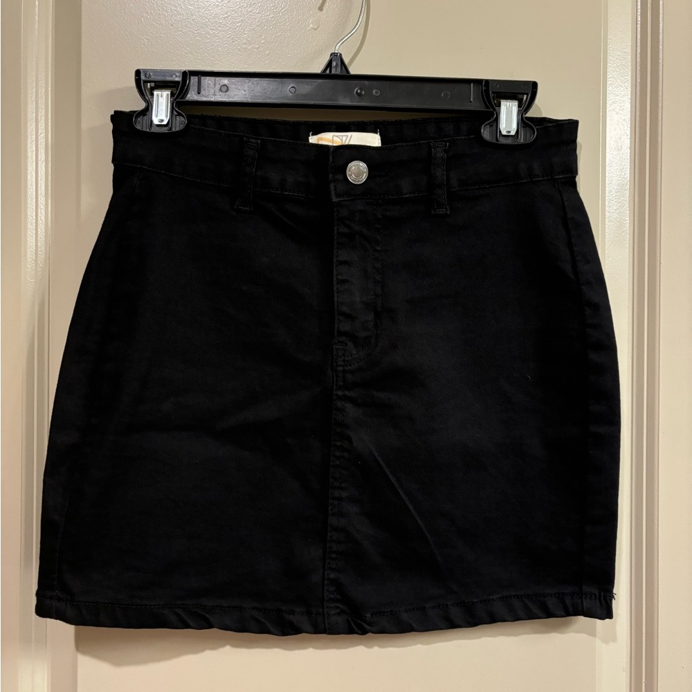 Black Denim Skirt
